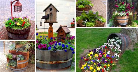 16 Easy To Make Affordable Wine Barrel Planters Decor