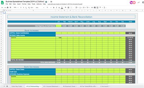 business spreadsheet template