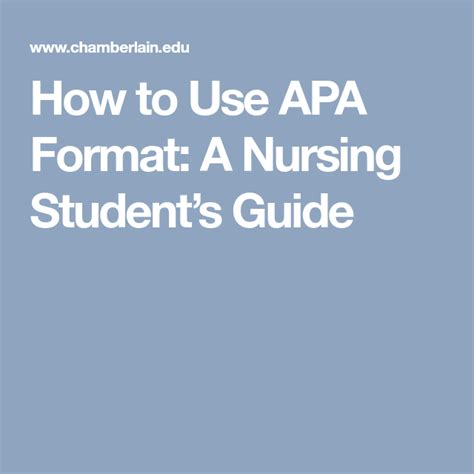 format  nursing students guide nursing students