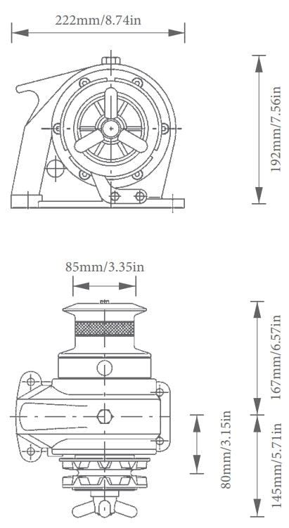 lofrans royal anodized horizontal manual windlass