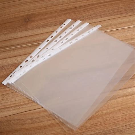 adeeing pcs  transparent  hole paper cover loose leaf protect bag paper cover bag ultra