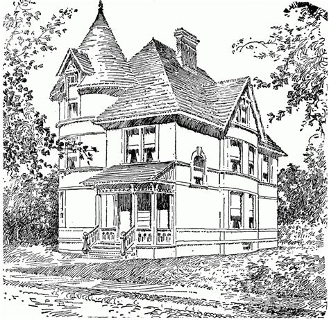 victorian house coloring pages coloring home