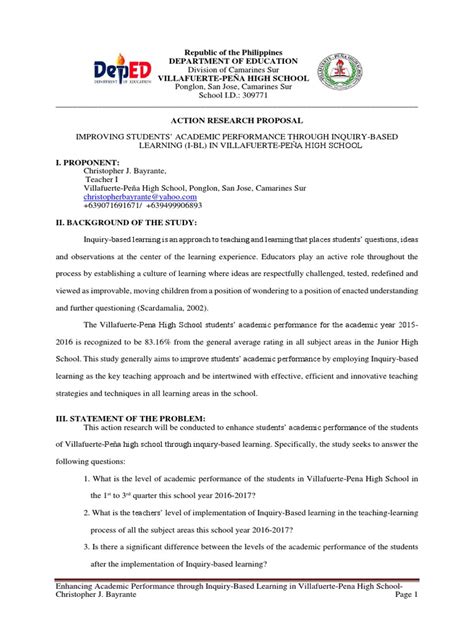 sample action research proposal deped camsur formatdocx inquiry