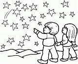 Coloring Star Stars Pages Night Sky Little Kids Printable Drawing Starry Moon Preschoolers Print Color Baby Bethlehem Pdf Getdrawings Getcolorings sketch template