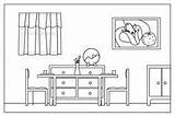 Dining Room Coloring Para Drawing Kids Comedor Pages Clean Simple Sala House Colorear Sheet Living Colores Colouring Diseño Furniture Niños sketch template