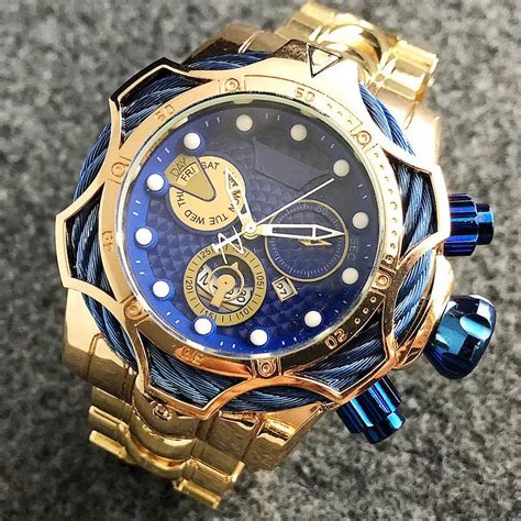 luxury brand design mens watches golden waterproof quartz watches  men sport male gold