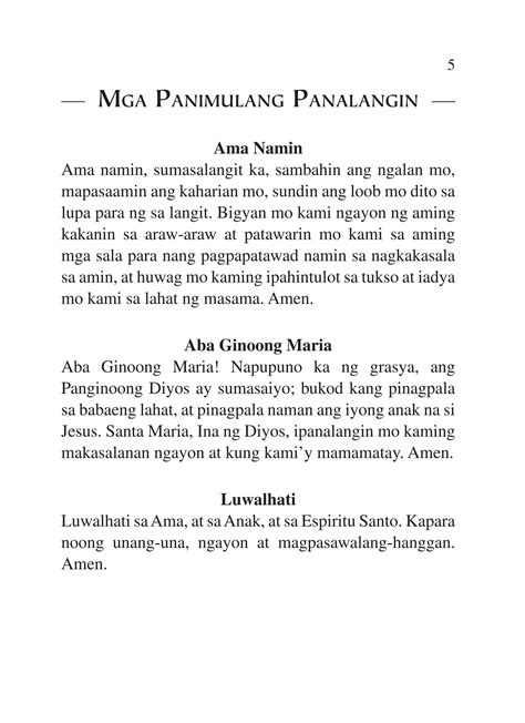 simple prayer book tagalog sample  catholic truth society issuu