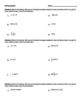 linear equations worksheet  answers worksheet source