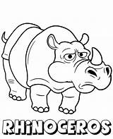 Coloring Print Rhinoceros Rhino Animals sketch template