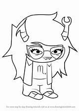 Homestuck Vriska Serket Draw Step Drawing Drawingtutorials101 sketch template