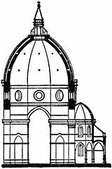 Dome Cathedral Duomo Clipart Florence Maria Santa Fiore Del Section Italy Renaissance Cliparts Architecture Church Di Basilica Wetlands Clip Coloring sketch template