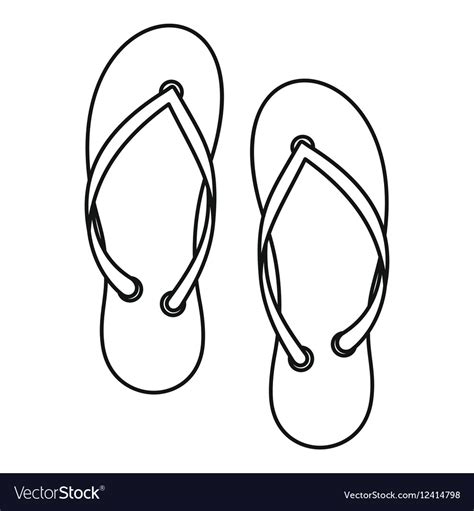 flip flop icon outline style royalty  vector image