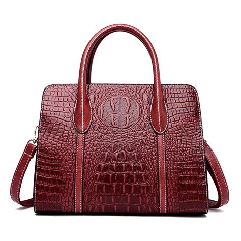 women leather crocodile handbag satchel crossbody shoulder bag tote purse walmart canada