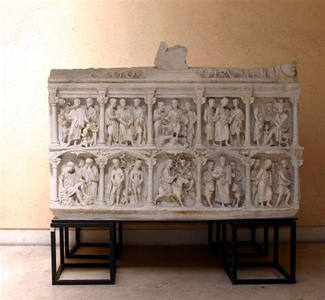 sarcophagus  junius bassus   marble early christian sarcophagus
