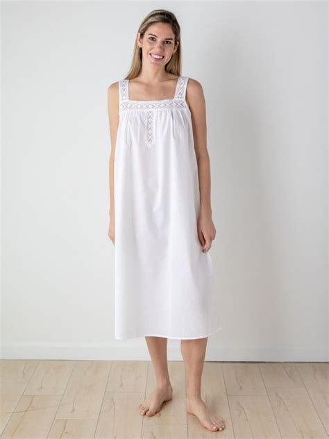 Louise White Cotton Nightgown El351 Cotton Nightgown Night Gown
