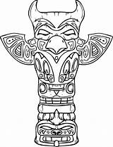 Native Coloring American Printable Pages Getcolorings Totem sketch template