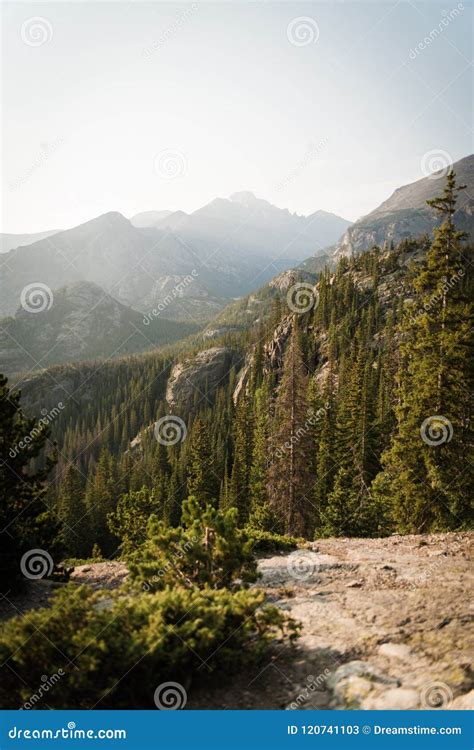 landschapsbeeld van bergen  rocky mountain national park colorado stock afbeelding image