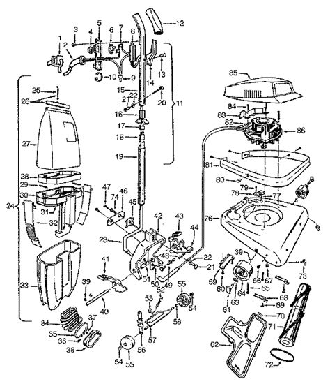 hoover  commercial upright vacuum parts list schematic usa vacuum