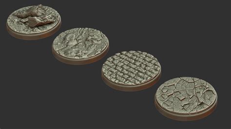 artstation  pack  miniature bases mm  print ready obj stl files resources