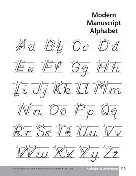 modern manuscript alphabet  evan moor educational publishers tpt