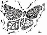 Butterfly Zentangle Doodle Craft sketch template