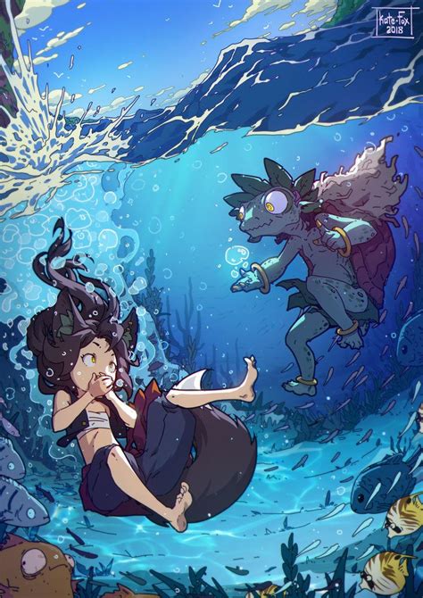 underwater breathing  kate fox concept art characters cartoon art styles character art