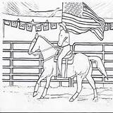 Coloring Pages Rodeo Horse Printable Cowgirl Flag Barrel Racing Kids Girls Horses Cowboy Girl Color Riding Click Western Printables Sheets sketch template