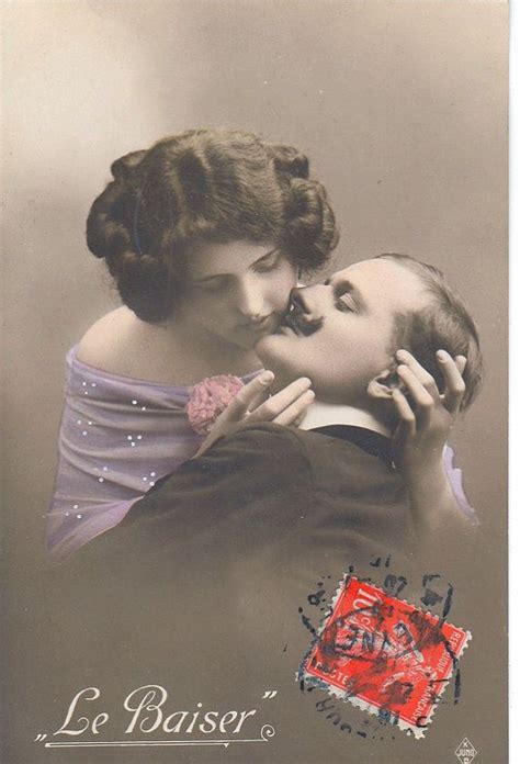 French Romantic Postcard Vintage Lovers Postcard Etsy Vintage