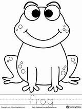 Frog Coloring Tracing Word Worksheet Myteachingstation Drawing Printable Pages Kids sketch template