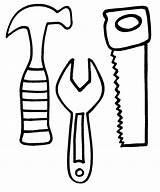 Kids Tool Tools Coloring Construction Pages Clipart Printable Preschool Color Template Toolbox Worker Cut Stencils sketch template