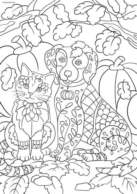 set dog  cat coloring page diy educational coloring pages