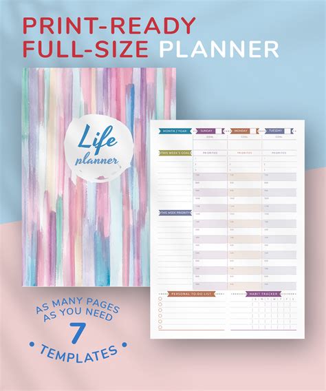 printable life planner undated casual style   life