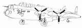 Lancaster Avro sketch template
