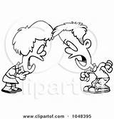 Yelling Cartoon Boy Outline Match Girl Clip Brother Having Illustration Clipart His Rf Royalty Toonaday Walking Little Big Small Ron sketch template