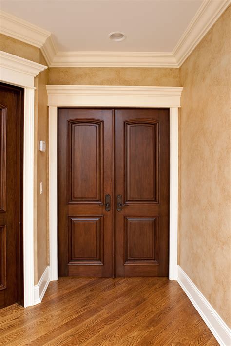 interior door custom double solid wood  walnut finish classic model gdi  dd