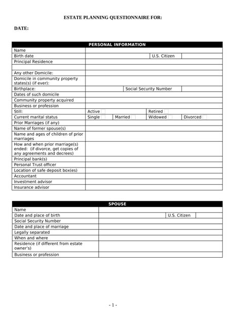 estate planning ination  template pdffiller