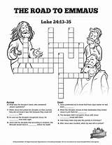 Emmaus Road Kids Sunday School Crafts Activities Bible Luke Lessons 24 Crossword Puzzles Story Children Search 35 13 Activity Jesus sketch template