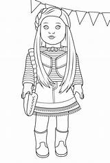 Doll Coloring American Girl Pages Printable Activity Via sketch template
