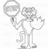 Outline Panther Coloring Drawing Cartoon Pages Byu Cat Big Clipart Stop Sign Mascot Template Paintingvalley sketch template
