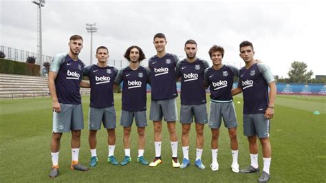 barcelonas  training session  academy players