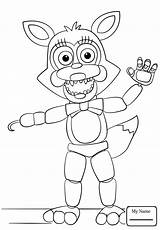 Fnaf Pages Coloring Foxy Toy Getcolorings Printable sketch template