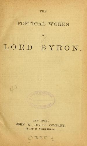 The Poetical Works Of Lord Byron By Lord Byron Open Library