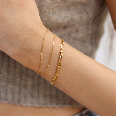 thin gold bracelet dainty gold bracelet  gold box chain etsy