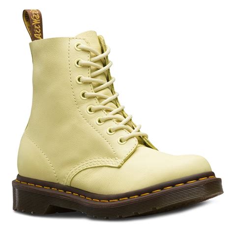 dr martens  pascal womens leather  eyelet ankle boots pastel yellow