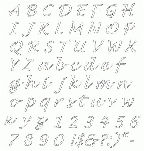 cursive alphabet stencils  printable cursive alphabet