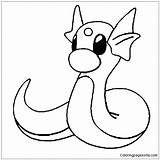 Dratini Pages Pokemon Coloring Color Online sketch template