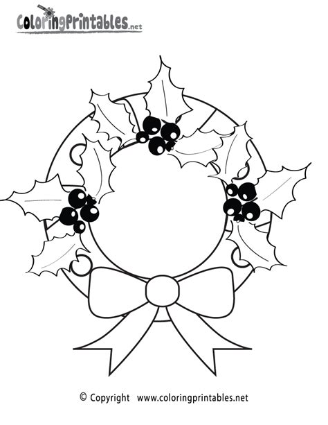 christmas wreath coloring page   holiday coloring printable