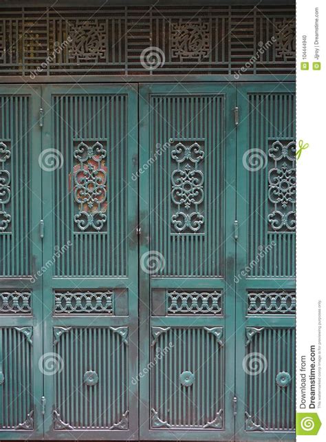 intricate patterned doors  hanoi vietnam stock photo image
