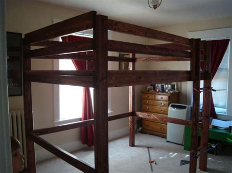 build   loft bunk bed pattern diy king queen full  etsy   loft bunk beds diy