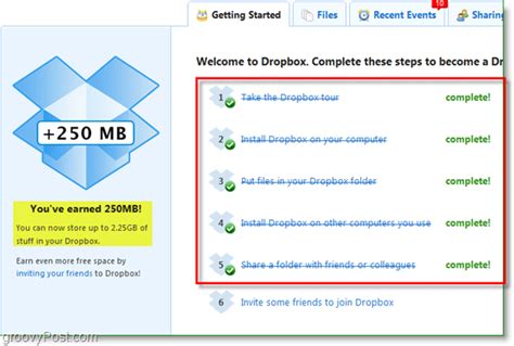 additional  gigs   dropbox space